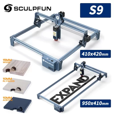 Sculpfun s9 90w efeito máquina de gravação a laser ultra-fino laser acrílico madeira aço inoxidável gravador máquina de corte 420/915x410mm