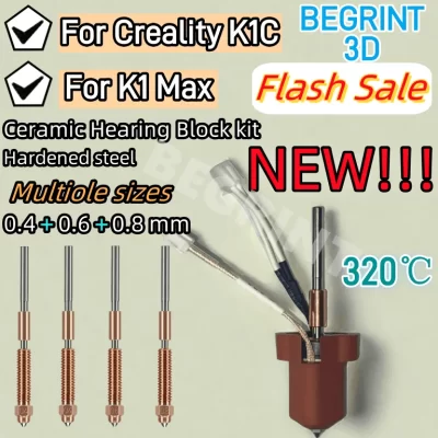 Hotend para creality k1c k1 max kit de bloco de aquecimento cerâmico 0.4mm bocal integrado de troca rápida impressão de alto fluxo peças de impressora 3d