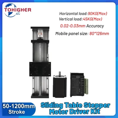 Mesa deslizante resistente para robô de eixo único, parafuso esférico elétrico, trilho linear, mesa deslizante cnc motorizada/manual, 120mm de largura