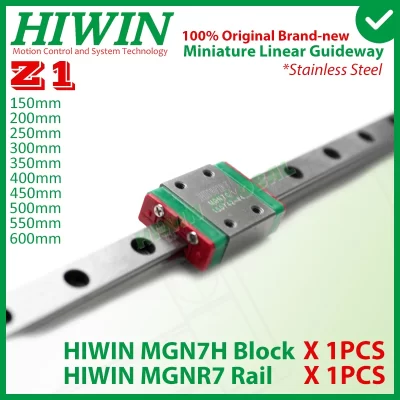 Hiwin aço inoxidável mgn7h z1 trilho linear pré-carregado 150 200 300 400 500 600mm hiwin bloco transporte guiaes lineares impressora 3d