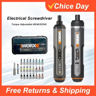 Worx 4v mini conjunto de chave de fenda elétrica wx242 wx241 wx240 chaves de fenda elétricas sem fio inteligentes usb recarregável ferramentas de broca de mão