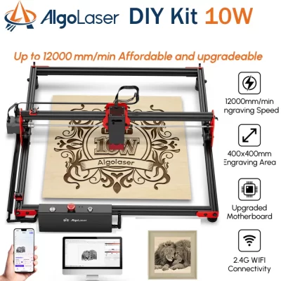 Algolaser DIYKIT 10W Máquina de corte e gravação a laser Máquina para trabalhar madeira para aço inoxidável acrílico com controle offline wi-fi