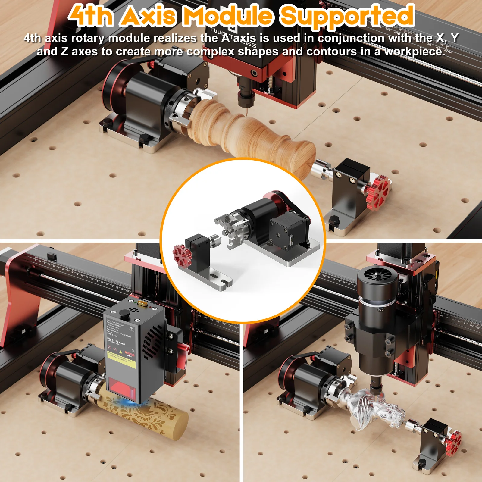 Twotrees ttc450 pro cnc fresa máquina de gravação a laser 3 eixos/4 eixos máquina de corte para madeira acrílico metal cnc roteador kit - Image 5