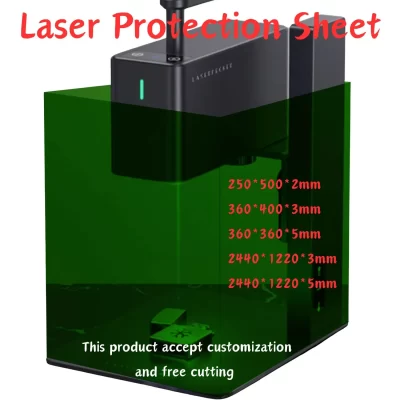 Lentes laser 400mm 500mm 600mm 532 1064nm Folha protetora a laser Tela de proteção a laser acrílica para lentes laser protegem a laser