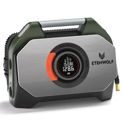 ETENWOLF S7 Inflador de pneus Compressor de ar portátil para veículos pesados Bomba de ar sem fio para infláveis de carro Bateria de 38400mAh