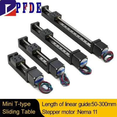 Mesa deslizante cnc tipo t, guia de transporte de palco linear, kit de acionamento de motor de passo, mini mesa deslizante, mesa de eixo xyz