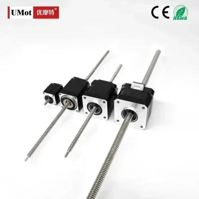 Umot alta precisão nema8/11/14/17/23 parafuso de chumbo não cativo motor de passo linear chumbo 2/2.4/4/8mm impulso 9-680n motor de passo