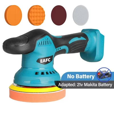 Polidor sem fio de 5500rpm, 6 engrenagens, recarregável, máquina de polimento de carro, ferramenta rotativa elétrica para bateria makita 21v (sem bateria)