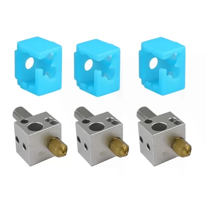 3 pçs flsun q5 impressora 3d hotend kit peças 4in1 extrusora 0.4mm bocal de bronze bloco calor garganta metal heatbreak tubo acessórios