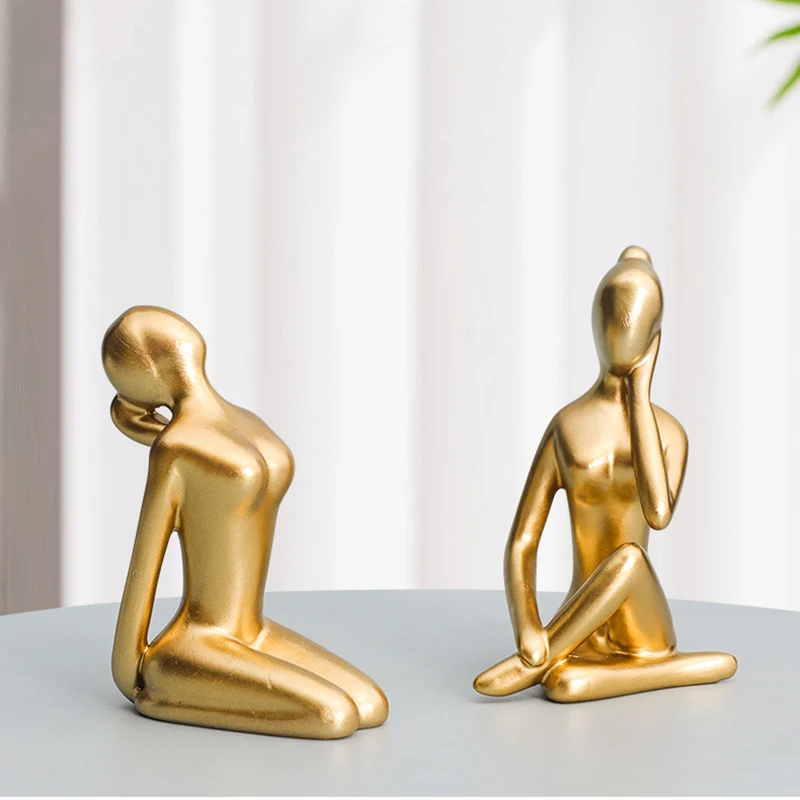 Ermakova 12 estilos de arte abstrata resina yoga poses estatueta porcelana senhora figura estátua casa yoga estúdio decoração ornamento - Image 4