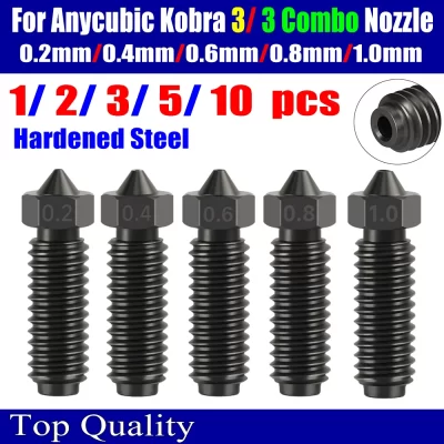 Bico de aço endurecido para impressora 3D, Voron 3, Voron 3, 0.4, 0.6, 0.8, 1.0mm, 0.2mm, 0.4mm, 0.6mm, 0.8mm