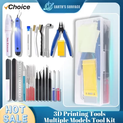 Ferramentas de impressão 3d vários modelos kit de ferramentas impressora 3d corte faca raspador limpeza agulha pinças alicate rebarbação kit