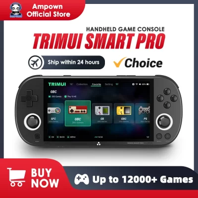Trimui-Smart Pro Handheld Game Console, 4.96 "Tela IPS, Sistema Linux Joystick, Iluminação RGB, Retro Video Game Player, Presente