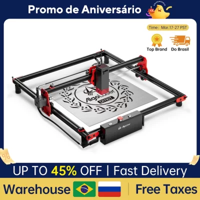 AlgoLaser DIY Kit Gravador a laser 2/5/10/20W Máquina de corte de diodo de saída Máquinas de gravação de alta precisão Cortador DIY para madeira