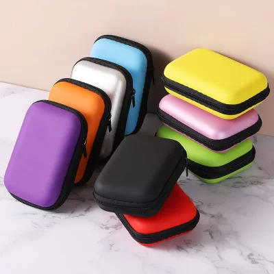 Bolsa de armazenamento de viagem para artigos diversos, estojo de carregamento para fone de ouvido, bolsa com zíper, portátil, organizador de cabos de viagem, armazenamento eletrônico