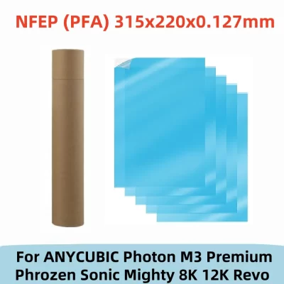 5 Peças Filme NFEP de 10 polegadas 315x220x0.127mm Filme PFA para Peças de Impressora 3D ANYCUBIC Photon M3 Premium Phrozen Sonic Mighty 8K 12K Revo