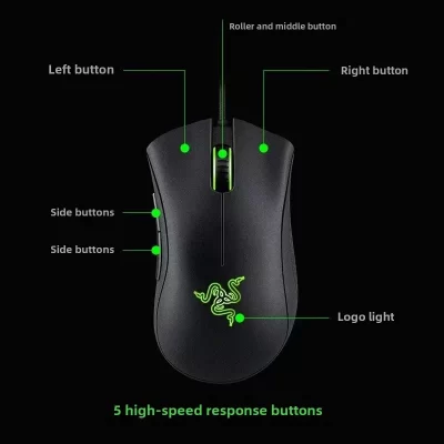 Razer Deathadder Viper Standard Edition 6400 Mouse para jogos com fio Novo esports LOL