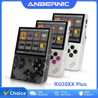ANBERNIC-RG35XX Plus Retro Handheld Game Player Console, 5000 Jogos Clássicos, Suporte Sem Fio, Controlador Com Fio, HD-MI Saída de TV