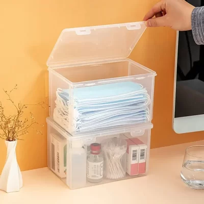 2 pçs transparente grande capacidade máscara caixa de armazenamento doméstico máscara nariz medicina compartimento armazenamento