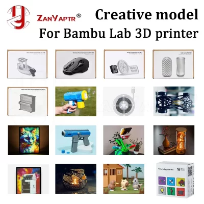 Para Bambu Lab DIY Componentes de modelo criativo Impressão 3D Relógio de mouse sem fio Pinball track LED Light Kit Peças de impressora 3D