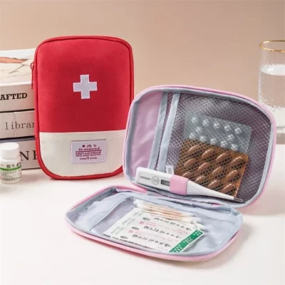 Kit médico de primeiros socorros portátil viagem acampamento ao ar livre saco de armazenamento de medicina de emergência viagem mini edc bolsa organizador caso pílula