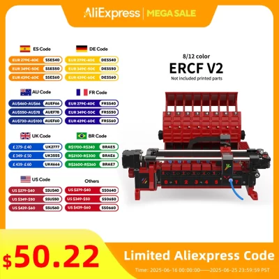 FYSETC ERCF V2 Kit ERCT ERF 8/12 Cores Enraged Rabbit Impressão Multicolorida para Voron2.4 Trident Impressora 3D Certificação Oficial