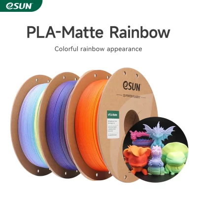 Esun pla filamento de impressora 3d 1.75mm 1kg arco-íris fosco pla filamento 3d para bambu laboratório arco-íris cor pla fosco material de impressão 3d