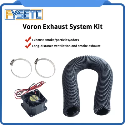 Fysetc mangueira de exaustão para impressora 3d, folha criptografada, tubo de fumaça escalável com ventilador 6038 para voron 2.4 r2 trident