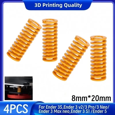 Molas de nivelamento de cama Ender 3/Pro/V2 8x20mm - 4 PCS Kit de atualização de alta rigidez para cama térmica de impressora 3D estável