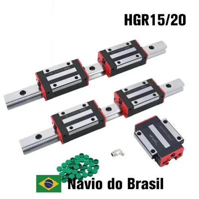Hltnc hgr15 hgr20 15mm 20mm kit de trilho de guia linear quadrado com hgh20ca hgw20cc hgh15ca hgw15cc bloco de transporte para roteador cnc