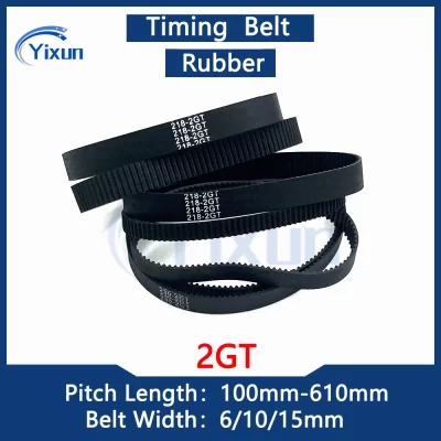 Fechado Loop Rubber Timing Belt, 3D Printer Parts, G2M Synchronous Belt, GT2 Drive Toothed Belt, Comprimento 100-610mm, 6 10 15mm