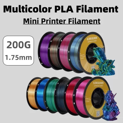 Filamento pla de cor dupla, filamento pla multicolorido 200 g/rolo 1.75mm, filamento de impressora 3d, sem emaranhamento, sem bolhas para impressora 3d fdm