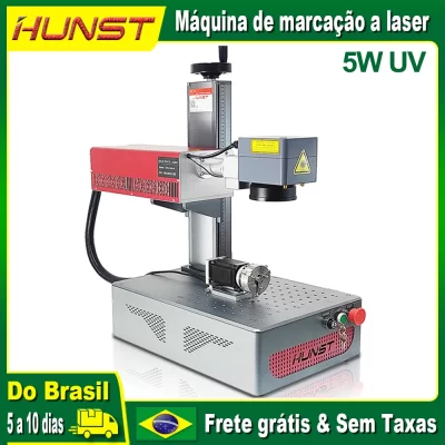 HUNST-Máquina UV portátil pequena da marcação do laser, apropriada para gravar o plástico, PVC, vidro, jade, garrafas de couro, 5W