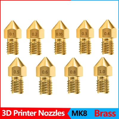 Shoomo 3d impressora extrusora bicos de latão cabeça de impressão para anet a8 makerbot mk8 creality CR-10 s4 s5 ender 3 3pro 5 kit ferramenta limpa
