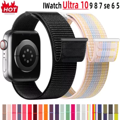 Pulseira de nylon para apple watch band 46mm 40mm 44mm 45mm 42mm 41mm 38mm pulseira inteligente para iwatch ultra 49mm 8/7/6/se/5/4