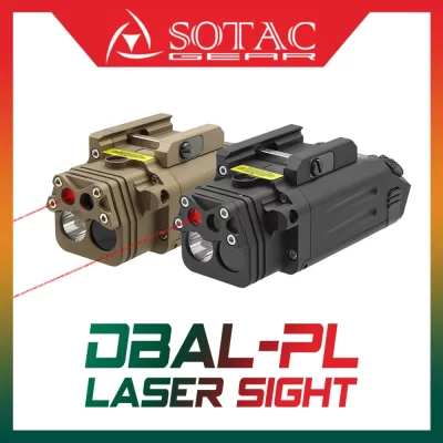 SOTA DBAL-PL Dual Beam Apontando Laser Vermelho, Pistol Light, Luz do flash com laser vermelho, Luz do flash do IR