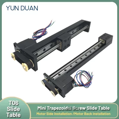 Yun duan t-tipo trilho linear estágio mini correia síncrona motorizada mesa deslizante guia linear mesa lateral do motor/montado traseiro