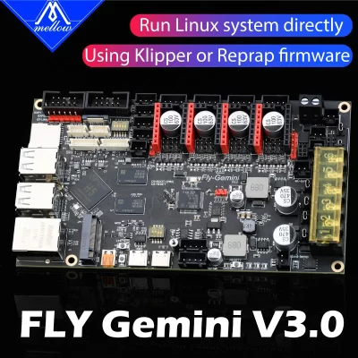Mellow 64bit fly-gemini v3 placa chips duplos klipper & reprap & marlin para tmc2209 ender 3 voron 0 delta tiny-m peças de impressora 3d