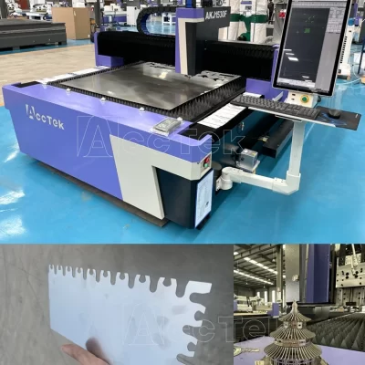 A máquina de corte 1500w do laser da fibra do metal cortou o aço inoxidável 5mm 10mm