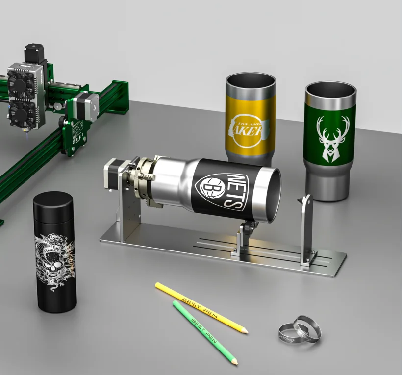 Neje max 4 e80 24w gravador a laser 4 eixos máquina de corte a laser cnc kit básico + pente de mel + bomba de ar + extensão + rotativo - Image 6