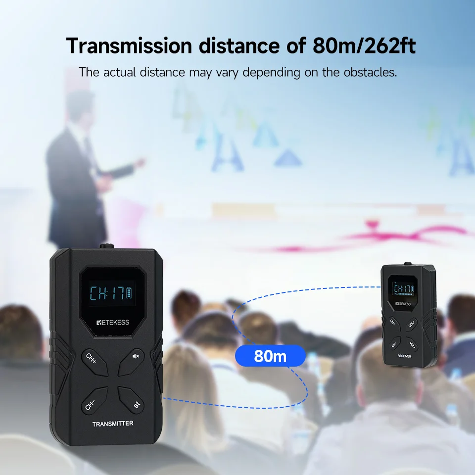Retekess TT117 Transmissor Receptor Para Rádio FM Portátil Radio Comunicador Sistema de Guia turístico para Tradução Simultânea Museu Lgreja Conferência Reunião Treinamento de Fábrica Radio de Comunicação - Image 3