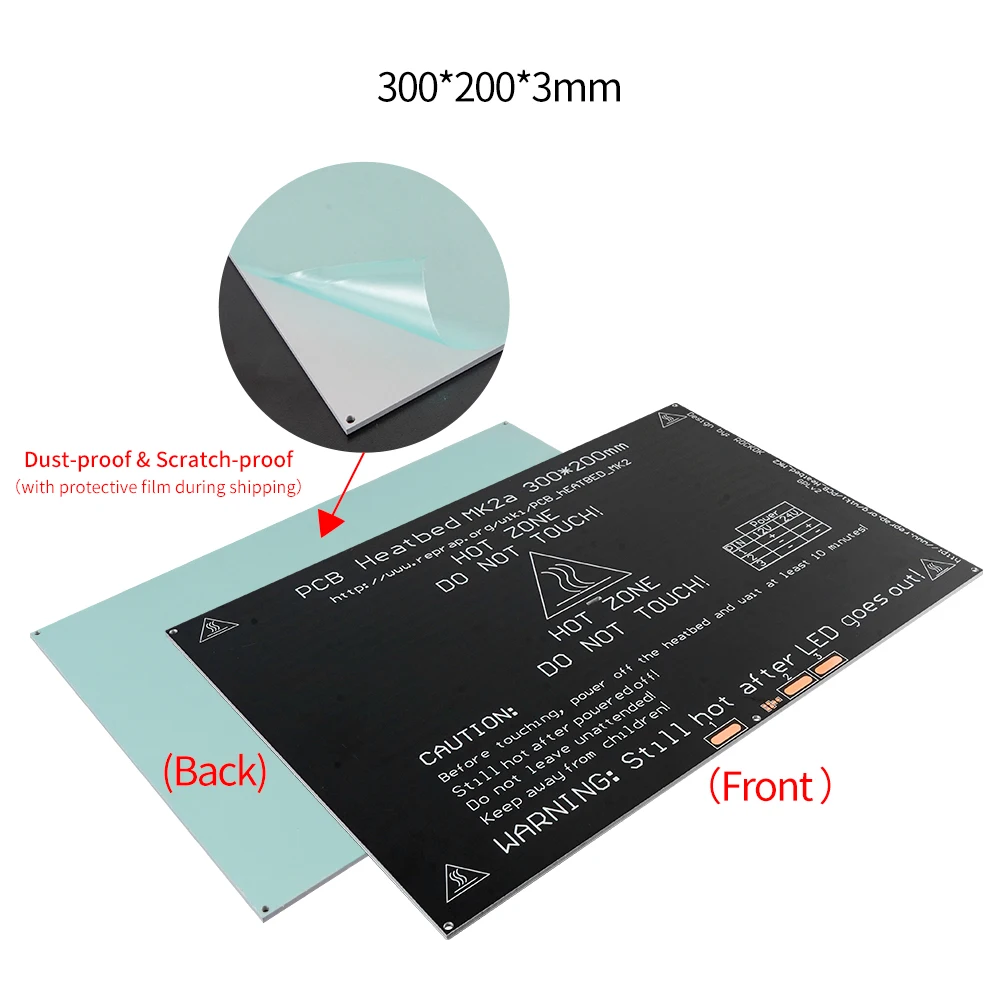 MK2A MK3 MK2B Cama Aquecida PCB Alumínio12V 24V HeatBed Plataforma de Impressão 300x200 214x214 220x220mm Peças de Impressora 3D - Image 4
