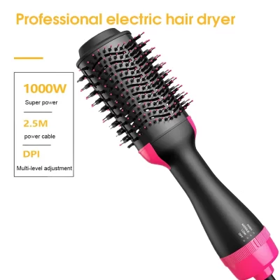 Pente de aquecimento alisador de cabelo pente alisador de cabelo secador e alisamento escova pente elétrico escova um passo salão de beleza cabelo