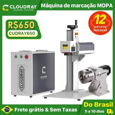 Máquina de marcação a laser de fibra Cloudray para joias DIY ouro prata anel pulseira máquina de gravação de corte de metal Do Brasil
