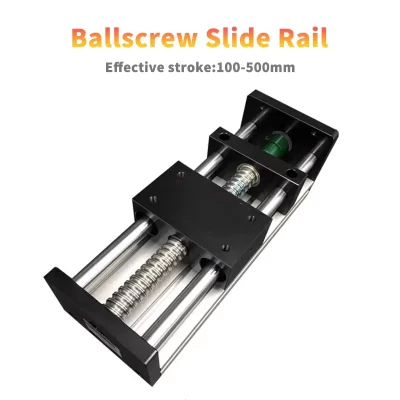 Guia linear acoplamento mesa deslizante parafuso esférico sfu1204 100-500mm curso acoplamento duplo eixo óptico cnc mesa impressora 3d xy