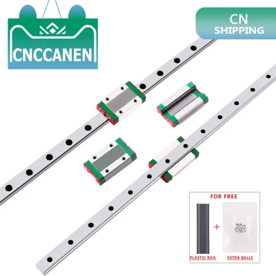 Corrediça linear diminuta do trilho, peça da impressora 3D do transporte, MGN7H, MGN9H, MGN12H, MGN15H, L, 100mm a 1000mm, 4pcs transporte, 2pcs