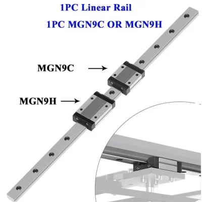 1 peça guia linear mgn9 9mm 100 150 200 250 300 350 400 450 500 600 800 1000mm trilho linear + bloco mgn9h ou mgn9c impressora 3d cnc