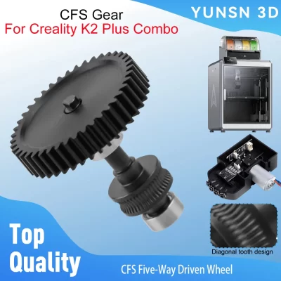Engrenagem atualizada para creality k2 plus combo nano revestimento de aço endurecido cfs roda acionada de cinco vias resistente ao desgaste peças de impressora 3d