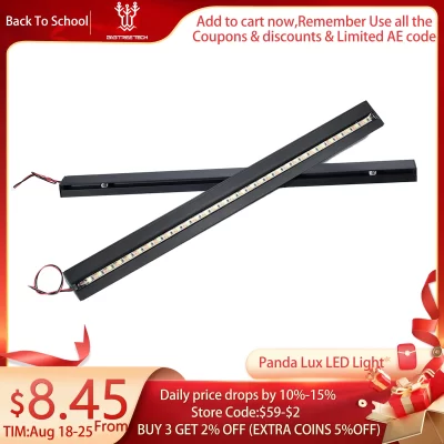 BIGTREETECH PANDA LUX Peça de impressora 3D P1/X1/A1 Kit de barra de luz LED 24V 48W Faixa de iluminação Lâmpada LED (comprimento 20cm)