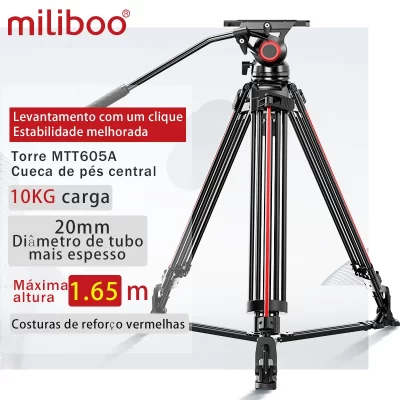 Miliboo MTT605 Vídeo Tripé Profissional Camera Stand/Suporte Fotografia Suporte para dslr Camcorder Fotografia Envio Rápido,tripé câmera profissional,tripes para câmera gimbal estabilizador